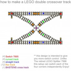 crossover cross track rail for toy train compatible with LEGO / Enlighten / Slick Bricks / City kit sets / switch / straight / curved / splitter / Flexible   